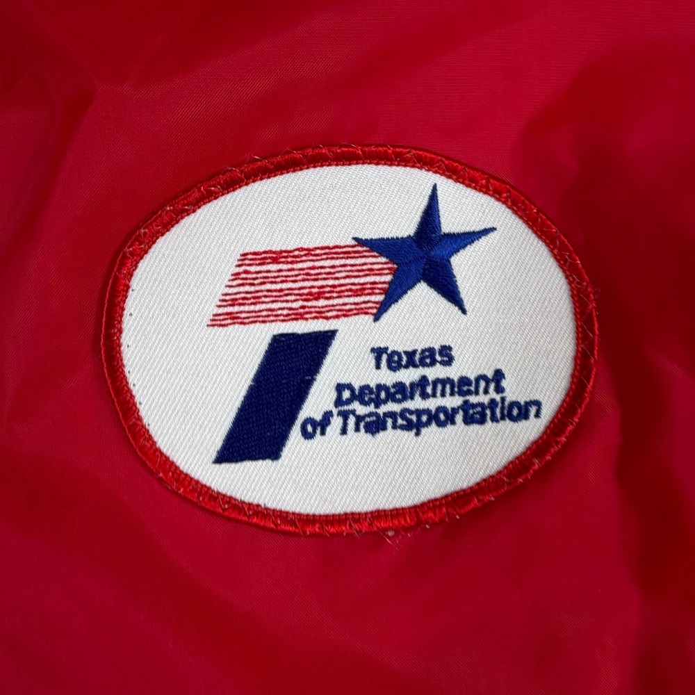 Vintage Texas Department of Transportation Red Nylon Coaches Jacket Workwear XL - Picture 5 of 10